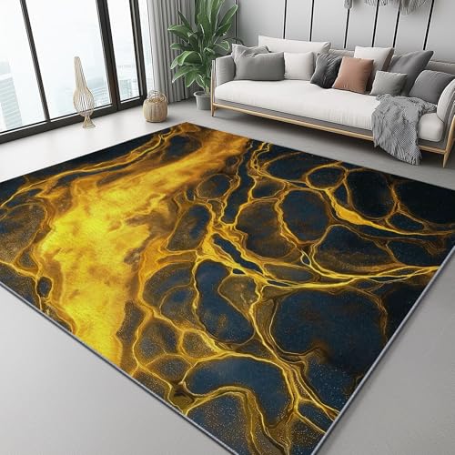 Teppich 60 X 90 cm Abstrakt Dunkler Hintergrund Goldstruktur Gold Schwarz – Weich Waschbar Fusselarm & rutschfest – Kurzflor Flanell Teppich Pflegeleicht – Für Schlafzimmer Wohnzimmer Flur Teppich 60 X 90 cm Abstrakt Dunkler Hintergrund Goldstruktur Gold Schwarz – Weich Waschbar Fusselarm & rutschfest – Kurzflor Flanell Teppich Pflegeleicht – Für Schlafzimmer Wohnzimmer Flur von Generic