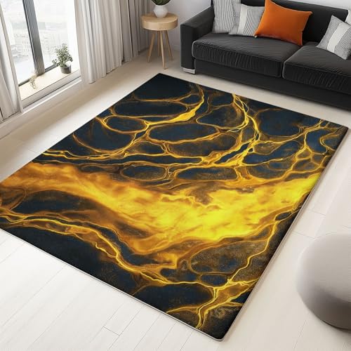 Teppich 60 x 90 cm rutschfest Wohnzimmer Schlafzimmer, Gelb Flanell Teppiche Superweicher Leicht Zu Reinigen, Abstrakt Künstlerisch Linien Heimdekoration Waschraum Fußmatte Teppich 60 x 90 cm rutschfest Wohnzimmer Schlafzimmer, Gelb Flanell Teppiche Superweicher Leicht Zu Reinigen, Abstrakt Künstlerisch Linien Heimdekoration Waschraum Fußmatte von Generisch