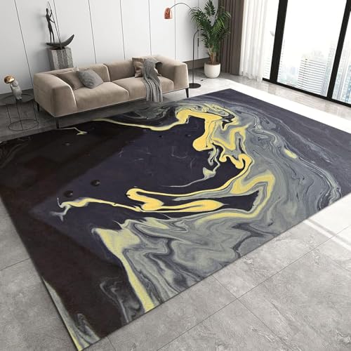 Teppich Abstrakte Marmorstruktur Fußmatte 3D Gedruckter Teppich Bodenteppich Für Wohnzimmer Schlafzimmer Home Bar Decor Rugs 140 X 200 cm ， Schmutzabweisend - Leicht Zu Reinigen -682303995912 von Generic