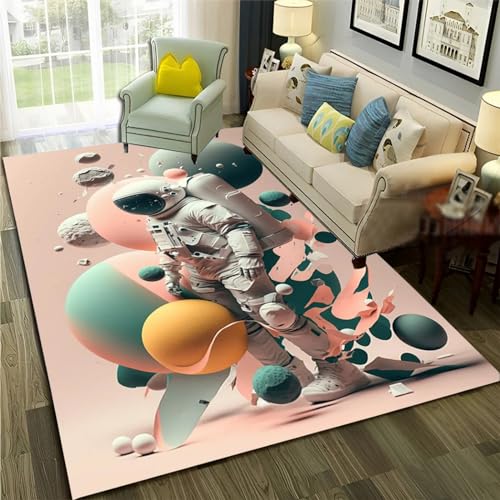 Teppich Astronauten-Weltraumplaneten-Cartoon 3D Gedruckter Teppich Wohnzimmerteppiche Schlafzimmer Große Teppiche Moderner Druck Bodenteppich Fußmatte 180 X 280 Cm / 70.86" X 110.23" ， Weich - -8I8F2Y von Generic