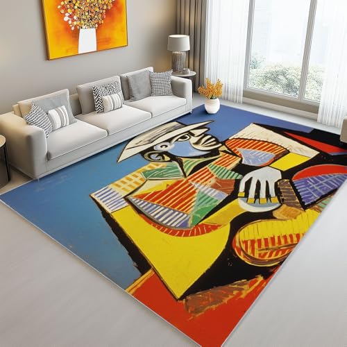 Teppich Bedruckter Abstrakte Figur Muster, Teppich Weich Kurzflor Waschbar rutschfest Wohnzimmer Schlafzimmer Büro Home Modern Design 120 x 180 cm, Bunt Teppich Bedruckter Abstrakte Figur Muster, Teppich Weich Kurzflor Waschbar rutschfest Wohnzimmer Schlafzimmer Büro Home Modern Design 120 x 180 cm, Bunt von Generic