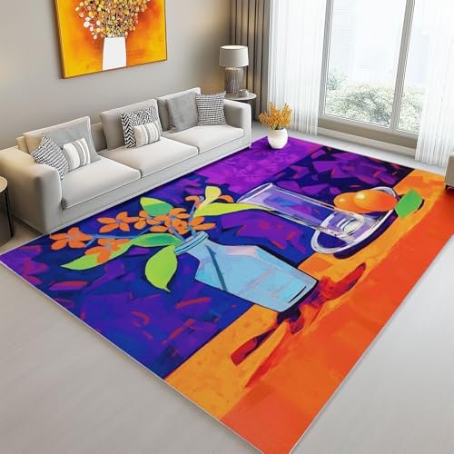 Teppich Bedruckter Abstraktes Stillleben Muster, Teppich Weich Kurzflor Waschbar rutschfest Wohnzimmer Schlafzimmer Büro Home Modern Design 120 x 180 cm, Bunt Teppich Bedruckter Abstraktes Stillleben Muster, Teppich Weich Kurzflor Waschbar rutschfest Wohnzimmer Schlafzimmer Büro Home Modern Design 120 x 180 cm, Bunt von Generic