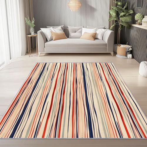 Teppich Bedruckter Böhmische Querstreifen Muster, Teppich Weich Kurzflor Waschbar rutschfest Wohnzimmer Schlafzimmer Büro Home Modern Design 140 x 200 cm, Bunt Teppich Bedruckter Böhmische Querstreifen Muster, Teppich Weich Kurzflor Waschbar rutschfest Wohnzimmer Schlafzimmer Büro Home Modern Design 140 x 200 cm, Bunt von Generic