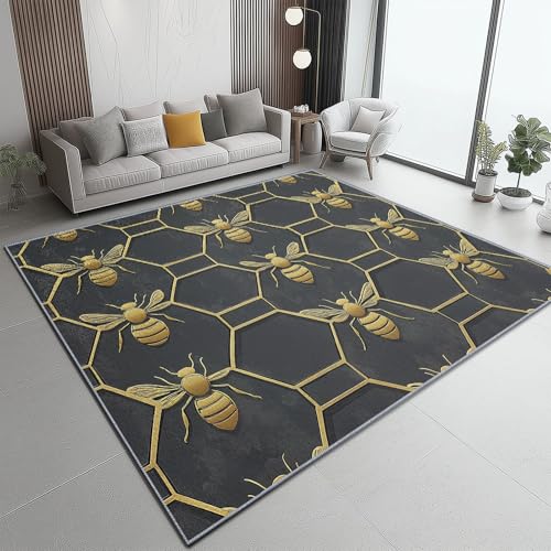 Teppich Bienenstock Luxus Natur weicher Kurzflor,für Wohnzimmer, Schlafzimmer,Antibakteriell Antirutschunterlage Klassische und Schwarz Gold Gelb Bedruckt 60 x 110 cm Teppich Bienenstock Luxus Natur weicher Kurzflor,für Wohnzimmer, Schlafzimmer,Antibakteriell Antirutschunterlage Klassische und Schwarz Gold Gelb Bedruckt 60 x 110 cm von Generic