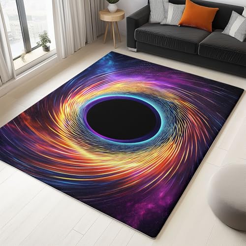 Teppich Bunt Supersoft Kurzflor-Teppich 160 x 230 cm Bedruckter für Wohnzimmer Schlafzimmer Jugendzimmer Badezimmer Esszimmer Dekor Waschbar Teppiche Abstrakt Linien Schwarzes Loch Teppich Bunt Supersoft Kurzflor-Teppich 160 x 230 cm Bedruckter für Wohnzimmer Schlafzimmer Jugendzimmer Badezimmer Esszimmer Dekor Waschbar Teppiche Abstrakt Linien Schwarzes Loch von Generic