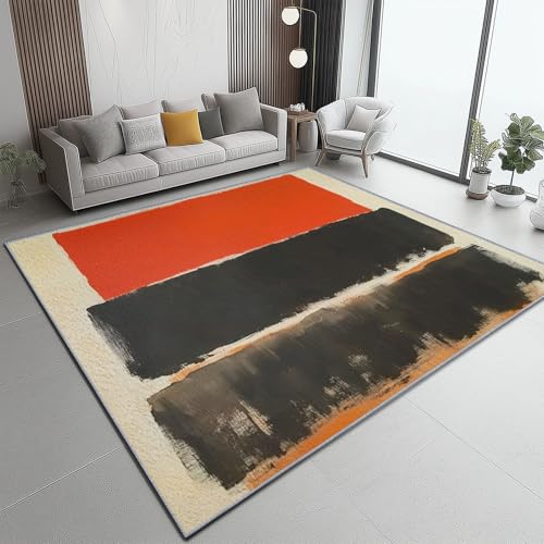 Teppich Farbblock Abstrakt Minimalismus Modern Teppich WohnzimmerModerner Kurzflor Schlafzimmer Waschbar rutschfest Design 140 x 200 cm für Esszimmer Büro Bereich Dekor Schwarz Rot Schwarz Teppich Farbblock Abstrakt Minimalismus Modern Teppich WohnzimmerModerner Kurzflor Schlafzimmer Waschbar rutschfest Design 140 x 200 cm für Esszimmer Büro Bereich Dekor Schwarz Rot Schwarz von Generic