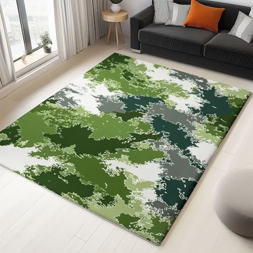 Teppich Flanell 160 X 230 cm Militär Strukturiert Tarnung Design, Kurzflor & Flauschig, Waschbar, rutschfest, Weich & Hautfreundlich, Teppich Für Schlafzimmer, Esszimmer, Wohnzimmer, Grün Grau Teppich Flanell 160 X 230 cm Militär Strukturiert Tarnung Design, Kurzflor & Flauschig, Waschbar, rutschfest, Weich & Hautfreundlich, Teppich Für Schlafzimmer, Esszimmer, Wohnzimmer, Grün Grau von Generic