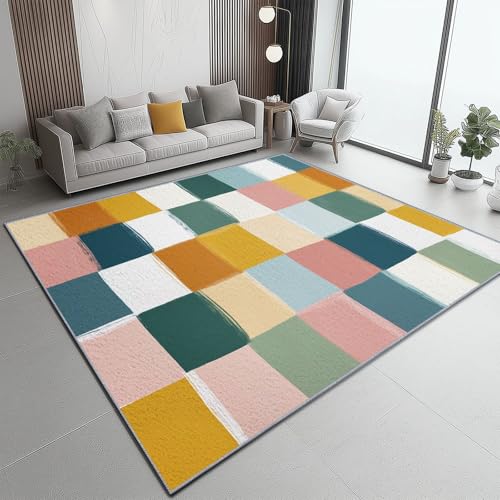 Teppich Flanell 50 X 80 cm Abstraktes Handgezeichnetes Geometrisches Gitter Design, Kurzflor & Flauschig Waschbar rutschfest Weich & Hautfreundlich, Teppich Für Schlafzimmer Wohnzimmer, Rosa Blau Teppich Flanell 50 X 80 cm Abstraktes Handgezeichnetes Geometrisches Gitter Design, Kurzflor & Flauschig Waschbar rutschfest Weich & Hautfreundlich, Teppich Für Schlafzimmer Wohnzimmer, Rosa Blau von Generic