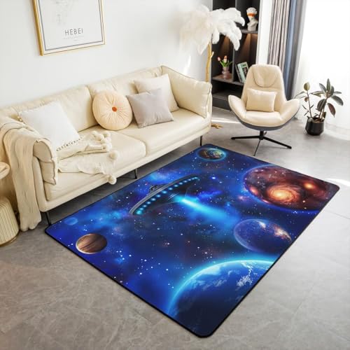 Teppich Kinder Teenager Jungen Spielmatte 3D Weltraumphantasie-Sternenhimmellandschaft Gedruckt Teppich Wohnzimmer Schlafzimmer Baby Krabbel Matte 60 X 120 cm - Leicht Zu Reini -99381612082 von Generic