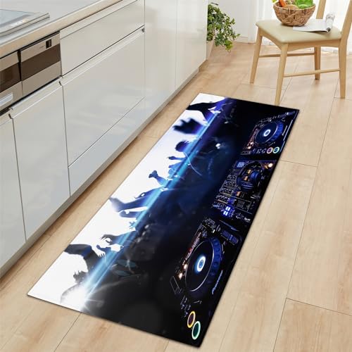 Teppich Läufer 40x120cm rutschfest Küchenteppich Blau, Bar-Dj-Musik Teppich Läufer, Küchenteppich Läufer Fußmatte Lang Flur Teppich Waschbar Teppich Läufer 40x120cm rutschfest Küchenteppich Blau, Bar-Dj-Musik Teppich Läufer, Küchenteppich Läufer Fußmatte Lang Flur Teppich Waschbar von Generic