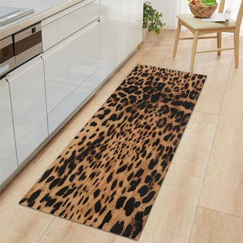 Teppich Läufer Tierleopardenmuster Rutschfestes Küchenmatten 60x180cm, Dunkelbraun Teppiche Waschbare Gummiunterlage Fußmatte, Mikrofaser Eingangsbereich Flur Teppich Teppich Läufer Tierleopardenmuster Rutschfestes Küchenmatten 60x180cm, Dunkelbraun Teppiche Waschbare Gummiunterlage Fußmatte, Mikrofaser Eingangsbereich Flur Teppich von Generic