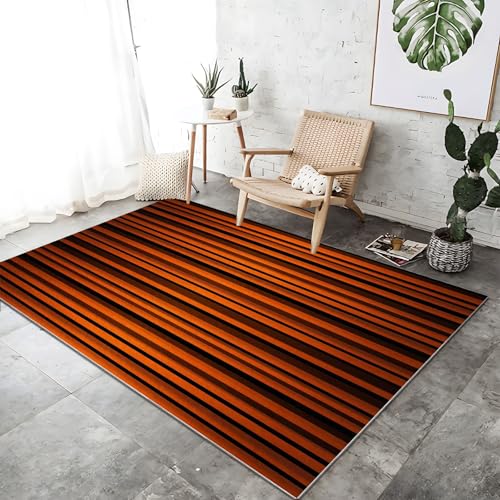 Teppich Moderner Bett für Schlafzimmer 60 x 110 cm Horizontale Streifen Abstrakt Farbverlauf Waschbarer Kurzflor Weicher Rutschfest Teppiche für Wohnzimmer Büro Bereich Esszimmer Küche, Orange Schwarz Teppich Moderner Bett für Schlafzimmer 60 x 110 cm Horizontale Streifen Abstrakt Farbverlauf Waschbarer Kurzflor Weicher Rutschfest Teppiche für Wohnzimmer Büro Bereich Esszimmer Küche, Orange Schwarz von Generic