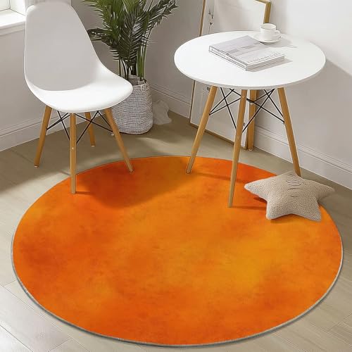 Teppich Rund 90 cm, Shabby Chic Hintergrund Mit Farbverlauf Muster Runder Kurzflor Teppiche für Wohnzimmer Schlafzimmer Küchen, Orange Farbe rutschfest Waschbar Couchtisch-Matten Teppich Rund 90 cm, Shabby Chic Hintergrund Mit Farbverlauf Muster Runder Kurzflor Teppiche für Wohnzimmer Schlafzimmer Küchen, Orange Farbe rutschfest Waschbar Couchtisch-Matten von Generic