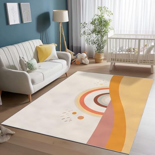 Teppich Schlafzimmer Kurzflor 160 x 230 cm Wohnzimmer Rechteck rutschfeste Teppich, Bohème Sonne Schlicht Muster Dekoration Carpets, Weich Flauschiger Waschbar Teppiche - Bunt von Generic