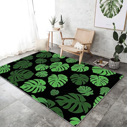 Teppich Schlafzimmer Pflegeleicht - Grün Teppich Kurzflor Waschbar Bodenmatte 60 x 120 cm für Wohnzimmer und Jugendzimmer Jungen Einfach Tropisch Monsterablatt Personalisiert Teppiche Teppich Schlafzimmer Pflegeleicht - Grün Teppich Kurzflor Waschbar Bodenmatte 60 x 120 cm für Wohnzimmer und Jugendzimmer Jungen Einfach Tropisch Monsterablatt Personalisiert Teppiche von Generic