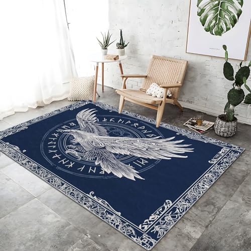 Teppich Schlafzimmer Pflegeleicht - Marine Teppich Kurzflor Waschbar Bodenmatte 60 x 120 cm für Wohnzimmer und Jugendzimmer Jungen Abstrakt Wikingerrunen Tier Adler Personalisiert Teppiche Teppich Schlafzimmer Pflegeleicht - Marine Teppich Kurzflor Waschbar Bodenmatte 60 x 120 cm für Wohnzimmer und Jugendzimmer Jungen Abstrakt Wikingerrunen Tier Adler Personalisiert Teppiche von Generic