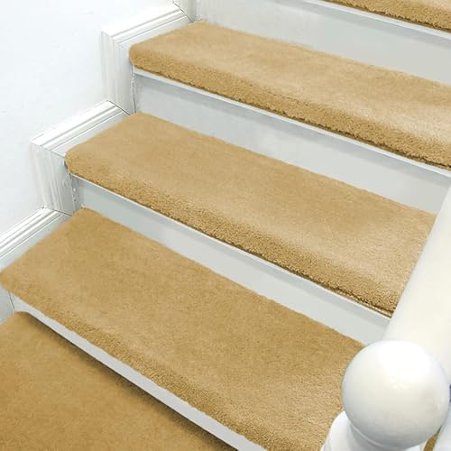 Teppich Treppenstufen Bullnose Treppenmatte Teppich rutschfest Mit Sicherheitskleber Indoor Treppenschutzpolster Für Holzstufen Kinder Haustiere, Brass, 90X26+3cm Teppich Treppenstufen Bullnose Treppenmatte Teppich rutschfest Mit Sicherheitskleber Indoor Treppenschutzpolster Für Holzstufen Kinder Haustiere, Brass, 90X26+3cm von Generic