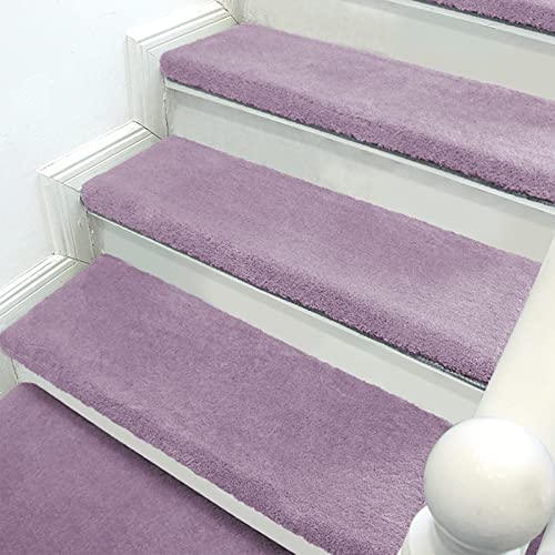 Teppich Treppenstufen Bullnose Treppenmatte Teppich rutschfest Mit Sicherheitskleber Indoor Treppenschutzpolster Für Holzstufen Kinder Haustiere, Purple, 90X26+3cm Teppich Treppenstufen Bullnose Treppenmatte Teppich rutschfest Mit Sicherheitskleber Indoor Treppenschutzpolster Für Holzstufen Kinder Haustiere, Purple, 90X26+3cm von Generic