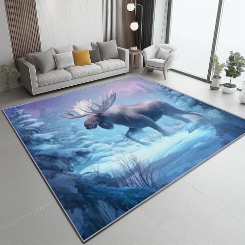 Teppich Wohnzimmer 120 X 170 cm Natur Schnee Elch rutschfest Kurzflor Kunstwolle Schlafzimmer Großer Teppich Blau Lila Waschbar Bettvorleger Teppiche Für Schlafzimmer Kinderzimmer Büro Teppich Wohnzimmer 120 X 170 cm Natur Schnee Elch rutschfest Kurzflor Kunstwolle Schlafzimmer Großer Teppich Blau Lila Waschbar Bettvorleger Teppiche Für Schlafzimmer Kinderzimmer Büro von Generic