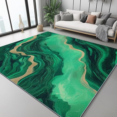 Teppich Wohnzimmer 160 X 230 cm Leichter Luxus Linien Strukturiert rutschfest Kurzflor Kunstwolle Schlafzimmer Großer Teppich Grün Gold Waschbar Teppiche Für Schlafzimmer Kinderzimmer Büro Teppich Wohnzimmer 160 X 230 cm Leichter Luxus Linien Strukturiert rutschfest Kurzflor Kunstwolle Schlafzimmer Großer Teppich Grün Gold Waschbar Teppiche Für Schlafzimmer Kinderzimmer Büro von Generic