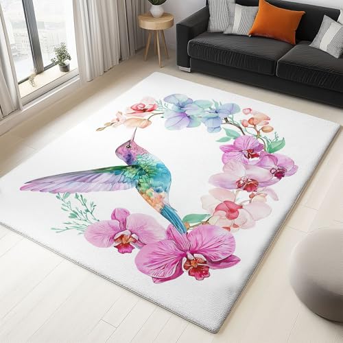 Teppich Wohnzimmer 160 X 230 cm Natur Orchidee Kolibri rutschfest Kurzflor Kunstwolle Schlafzimmer Großer Teppich Bunt Waschbar Bettvorleger Teppiche Für Schlafzimmer Kinderzimmer Büro Esszimmer Teppich Wohnzimmer 160 X 230 cm Natur Orchidee Kolibri rutschfest Kurzflor Kunstwolle Schlafzimmer Großer Teppich Bunt Waschbar Bettvorleger Teppiche Für Schlafzimmer Kinderzimmer Büro Esszimmer von Generic