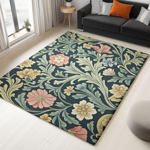 Teppich Wohnzimmer 160 X 230 cm Retro Blumen rutschfest Kurzflor Kunstwolle Schlafzimmer Großer Teppich Dunkelblau Rosa Waschbar Bettvorleger Teppiche Für Schlafzimmer Kinderzimmer Büro Teppich Wohnzimmer 160 X 230 cm Retro Blumen rutschfest Kurzflor Kunstwolle Schlafzimmer Großer Teppich Dunkelblau Rosa Waschbar Bettvorleger Teppiche Für Schlafzimmer Kinderzimmer Büro von Generic
