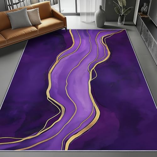 Teppich Wohnzimmer Abstrakt Linien Digitale Kunst Thema, Lila Schmutzabweisend Flanell Waschbar Kinder Teppiche, 60 x 110 cm Personalisierte Dekor für Schlafzimmer Das BüRo Teppich Wohnzimmer Abstrakt Linien Digitale Kunst Thema, Lila Schmutzabweisend Flanell Waschbar Kinder Teppiche, 60 x 110 cm Personalisierte Dekor für Schlafzimmer Das BüRo von Generic