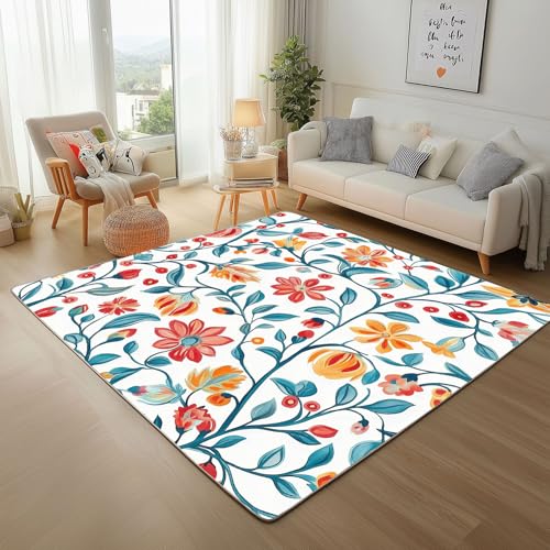 Teppich Wohnzimmer Gemalte Pflanzen Und Blumen Rot Waschbar Kurzflor Teppich Flauschiger Rutschfester Moderner Natur Blumen Blätter Teppisch Schlafzimmer Esszimmer Weicher Bettvorleger 200x300cm Teppich Wohnzimmer Gemalte Pflanzen Und Blumen Rot Waschbar Kurzflor Teppich Flauschiger Rutschfester Moderner Natur Blumen Blätter Teppisch Schlafzimmer Esszimmer Weicher Bettvorleger 200x300cm von Generic