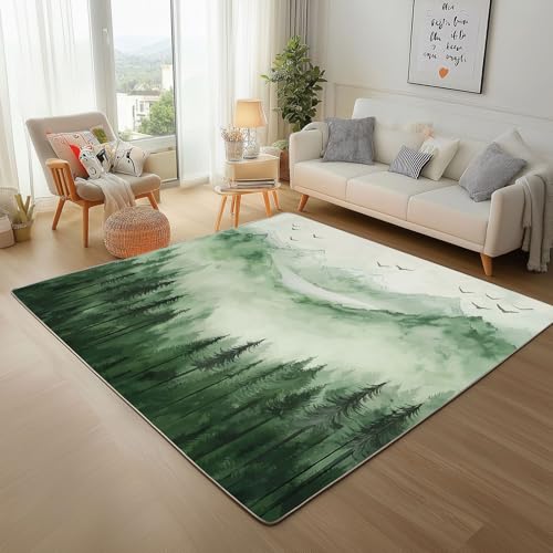 Teppich Wohnzimmer Kurzflor Moderner Natur Dschungelberg GrüN - Schlafzimmer Teppich Flauschiger, Waschbar Teppisch Nebelige Dschungel Landschaft Teppiche für Büro Anti-Rutsch Teppisch 150x210cm Teppich Wohnzimmer Kurzflor Moderner Natur Dschungelberg GrüN - Schlafzimmer Teppich Flauschiger, Waschbar Teppisch Nebelige Dschungel Landschaft Teppiche für Büro Anti-Rutsch Teppisch 150x210cm von Generic