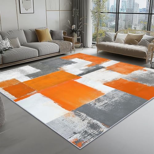 Teppich Wohnzimmer Modern Abstrakt Farbblöcke Thema, Orange Schmutzabweisend Flanell Waschbar Kinder Teppiche, 120 x 180 cm Personalisierte Dekor für Schlafzimmer Das BüRo Teppich Wohnzimmer Modern Abstrakt Farbblöcke Thema, Orange Schmutzabweisend Flanell Waschbar Kinder Teppiche, 120 x 180 cm Personalisierte Dekor für Schlafzimmer Das BüRo von Generic