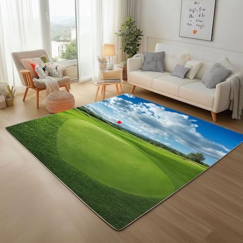 Teppich Wohnzimmer Natur Rasenlandschaft GrüN Waschbar Kurzflor Teppich Flauschiger Rutschfester Moderner Golfplatz Sport Teppisch Schlafzimmer Esszimmer, Weicher Rugs for Living Room 180x240cm Teppich Wohnzimmer Natur Rasenlandschaft GrüN Waschbar Kurzflor Teppich Flauschiger Rutschfester Moderner Golfplatz Sport Teppisch Schlafzimmer Esszimmer, Weicher Rugs for Living Room 180x240cm von Generic