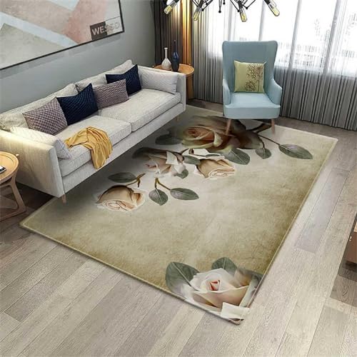Teppich Wohnzimmer Weich rutschfest Teppich, Tepiche Moderne 100 X 200 cm Design Carpet Fürs Wohnzimmer, Kinderzimmer, Schlafzimmer Retro-Botanische Blumen /7554644004850 Teppich Wohnzimmer Weich rutschfest Teppich, Tepiche Moderne 100 X 200 cm Design Carpet Fürs Wohnzimmer, Kinderzimmer, Schlafzimmer Retro-Botanische Blumen /7554644004850 von Generic