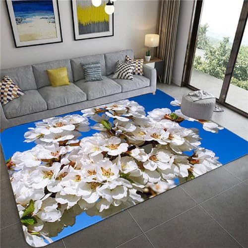 Teppich Wohnzimmer Weich rutschfest Teppich, Tepiche Moderne 40 X 60 cm Design Carpet Fürs Wohnzimmer, Kinderzimmer, Schlafzimmer Rosenblüte Pflanzen -4391801042513 von Generic