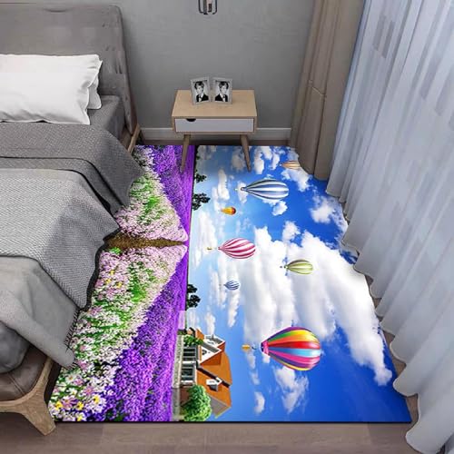 Teppich Wohnzimmer Weich rutschfest Teppich, Tepiche Moderne 80 X 160 cm Design Carpet Fürs Wohnzimmer, Kinderzimmer, Schlafzimmer Pastorale Landschaft -975359776553 von Generic