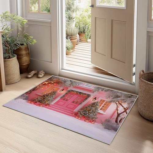 Teppich Wohnzimmer Weihnachten Exquisit Baum Waschbar rutschfest Weich Kurzflor Teppich 160 x 230 cm - Vintage Wurfteppich für Wohnzimmer Schlafzimmer Esszimmer Rosa Teppich Wohnzimmer Weihnachten Exquisit Baum Waschbar rutschfest Weich Kurzflor Teppich 160 x 230 cm - Vintage Wurfteppich für Wohnzimmer Schlafzimmer Esszimmer Rosa von Generic