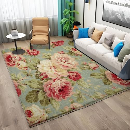 Teppich läufer Flur Traditionelle Blumen 80x150 cm Küchenläufer Waschbar Weiche rutschfest Lange Korridor Teppich für Wohnzimmer Schlafzimmer Büro Küche Esszimmer - Bunt von Generic