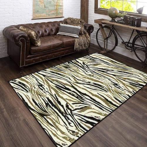 Teppiche Wohnzimmer Modern Teppiche Wohnzimmer Kurzflor Teppich Modern Design Rechteck Für Wohnzimmer Esszimmer Kinderzimmer Schlafzimmer Abstraktes Zebramuster 120 X 160 cm /1262352664466 von Generic