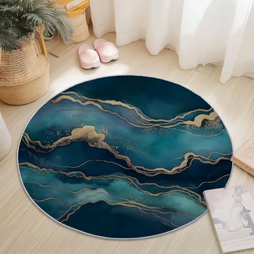 Teppiche für Wohnzimmer Rund, Aquarell Linien Fließen Druck Design, Mehrfarbig Teppich Schlafzimmer Flanell Flauschig Weich rutschfest Fußmatte Waschbar für Kinderzimmer, Durchmesser 100 cm Teppiche für Wohnzimmer Rund, Aquarell Linien Fließen Druck Design, Mehrfarbig Teppich Schlafzimmer Flanell Flauschig Weich rutschfest Fußmatte Waschbar für Kinderzimmer, Durchmesser 100 cm von Generic