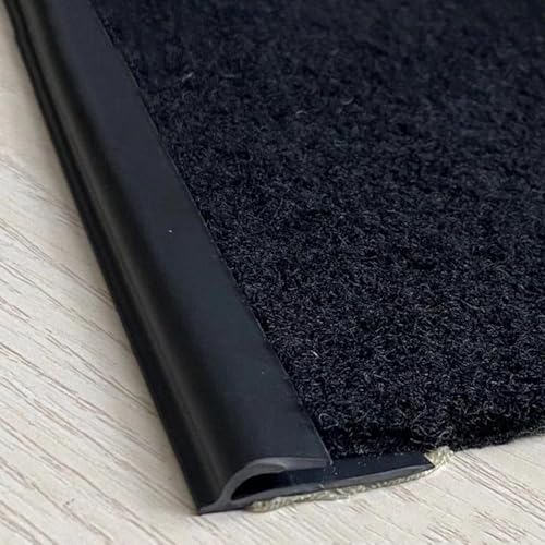 Teppichkantenleiste Grau Schwarz, Flexible PVC-Übergänge Bar Bodenschwellenrampe Für Bodenbelag Zu Fliesen, Selbstklebende Teppiche Kantenband, A, 2200cm (72.1ft) von Generic