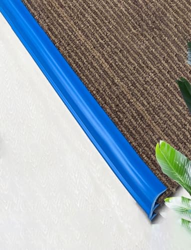 Teppichrandstreifen, Teppichschwellenleiste | Schneidbare Teppichrandleiste | Verbindungsleiste | Schwellenleiste PVC Bindestreifen für Heimdekoration(Blau,5m/195in) von Generic