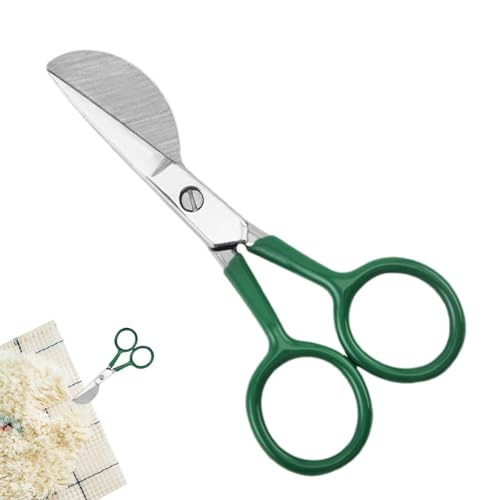 Teppichschere | 4,72 Zoll scharfe Entenschnabel-Scherenklinge aus rostfreiem Stahl,Haushaltsschere mit doppelt gebogenem, gebogenem, versetztem Griff für Teppichflor und Teppichlocher von Generic