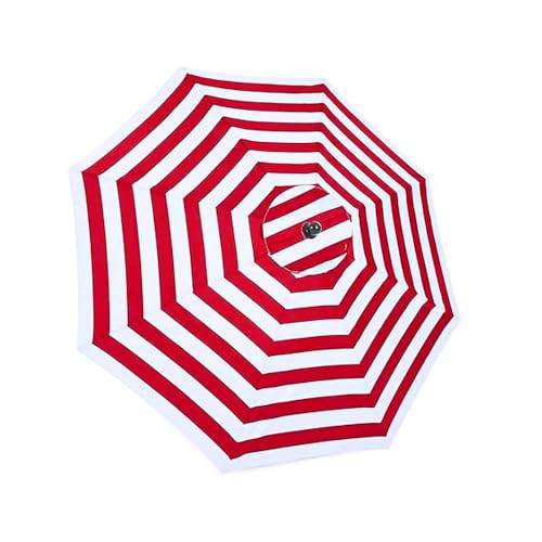 Terrassenschirm Bespannung Stoffbezug 6/8 Streben Anti-Ultraviolett-Überdachungsabdeckung Wasserdicht Sonnenschirm Ersatzbezug Für Gartenschirm Terrassenschirm(Red and white,8 Ribs-250cm) von Generic