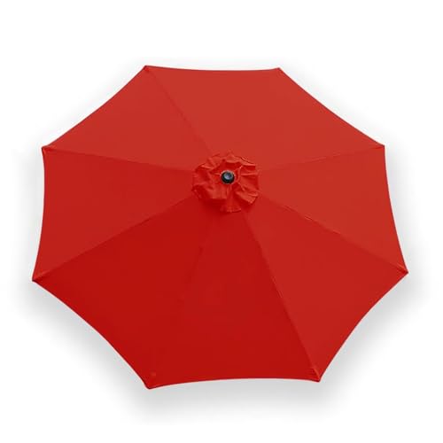 Terrassenschirm Bespannung Stoffbezug 6/8 Streben Anti-Ultraviolett-Überdachungsabdeckung Wasserdicht Sonnenschirm Ersatzbezug Für Gartenschirm Terrassenschirm(Rot,6 Ribs-270cm) von Generic