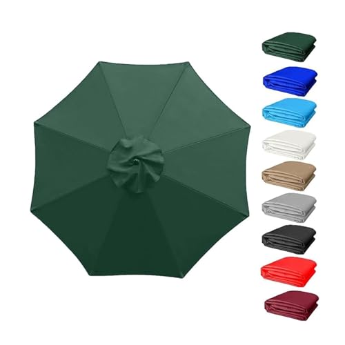 Terrassenschirm for den Außenbereich, 6 und 8 Rippen, Ersatz-Überdachung mit UV-Schutzgewebe, wasserdichte Ersatzabdeckung for Überdachungsschirm (nur Überdachung), for die Terrasse(Green,3.0m/8 bone) von Generic