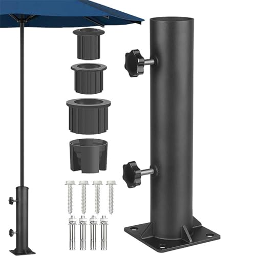Terrassenschirmhalterung – Verstellbarer Ständer aus robustem Metall für Terrassenschirme | Terrassenschirmständer mit Schrauben und Stabilisierungsmodulen, Outdoor-Sonnenschirm für den Garten von Generic