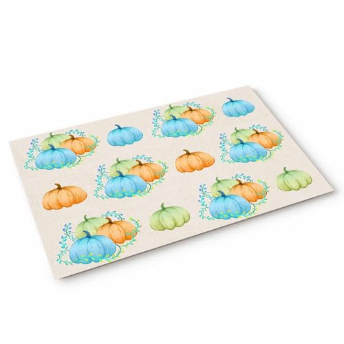 Thanksgiving Autumn Vintage Ernte Kürbisse Schmutzfänger Waschbar Fußabtreter Robust Sauberlaufmatte Für Wc Deko Außentüren Hauseingänge 40 X 60Cm von Generic