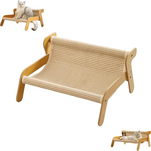 The Claw Lounge, Cat Sisal Chair, 2-in-1 Cat Scratch Pad and Lounger, Wear-Resistant Scratching Pad Lounge Chair, Cooling Mat, for Indoor Cats (Linen Style) von Generic