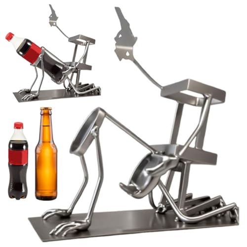 Theken-Weinregal - Lustiger metallener Totenkopf-Skelett-Weinflaschenhalter for Whiskey- und Bierdisplay, ideal for Zuhause, Küche oder Männerhöhle - Weinregale for die Theke - Keine Montage von Generic