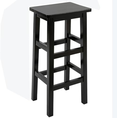 Thekenhöhe Hocker Holz Barstuhl Höhe 32 Zoll 24 Zoll Thekenhocker Mit Fußstütze Square Tall Barhocker Hohe Hocker Für Familientreffen Im Wohnzimmer Im Innenbereich, Black, 80cm/32in von Generic