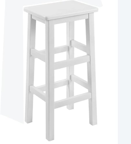 Thekenhöhe Hocker Holz Barstuhl Höhe 32 Zoll 24 Zoll Thekenhocker Mit Fußstütze Square Tall Barhocker Hohe Hocker Für Familientreffen Im Wohnzimmer Im Innenbereich, White, 60cm/24in von Generic